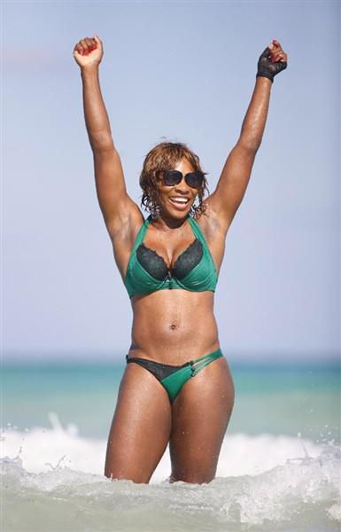 Serena Williams green bikini