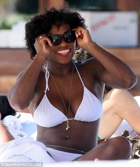 Serena Williams chills out on the beach in a white hot bikini 2